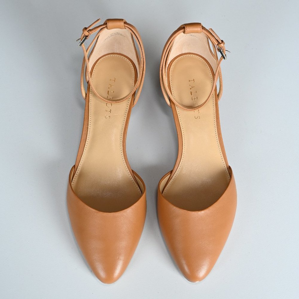 Talbots Taupe Beige Laney D’Orsay Wedges (Nappa Leather) Heels